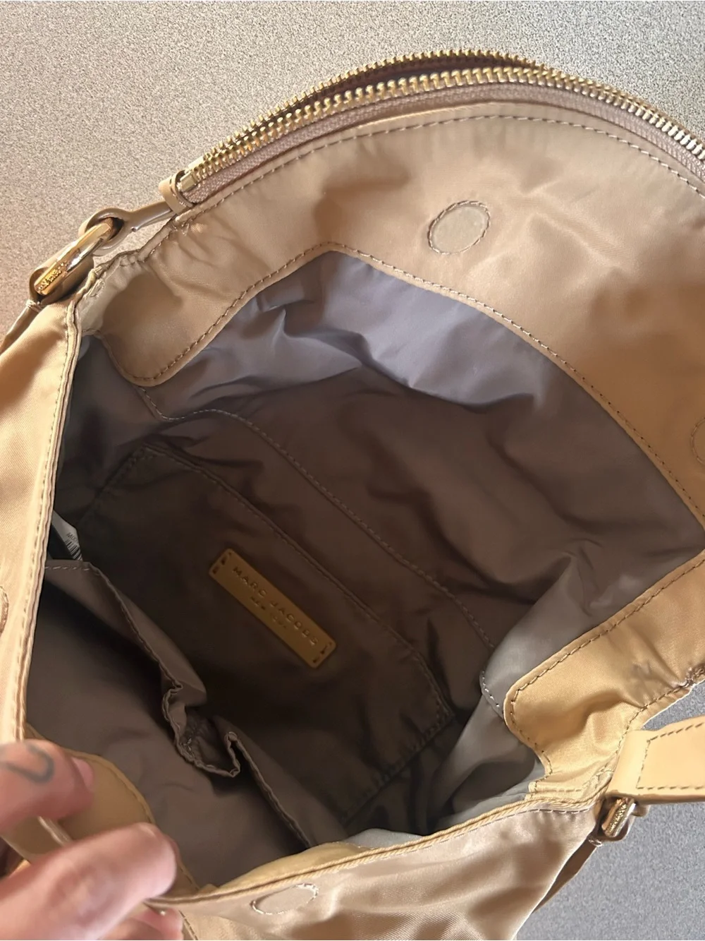 Marc Jacobs Camel/Tan Crossbody Bag with Front Pocket